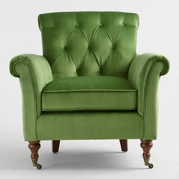 Parker Knoll Chair, Knoll Chair, Roll Arm Chair, Round Tufted Ottoman, Blue Velvet Armchair, Green Velvet Armchair, Bedroom Accents, Rolled Arm Chair, Purple Chair