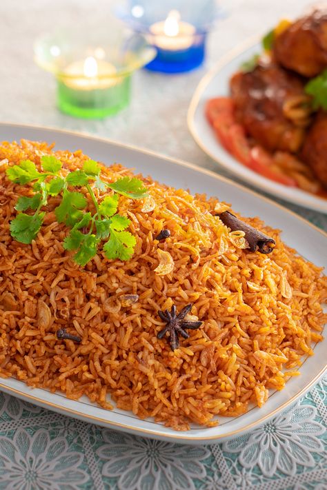 Tomato Rice Recipe | Ajinomoto Malaysia Nasi Tomato, Fried Rice Seasoning, Masakan Malaysia, Tomato Recipe, Recipe Rice, Tomato Rice, Seasoned Rice, Vegetable Puree, Chicken Fried Rice