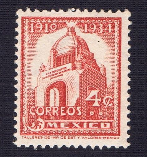 unused, Mexico postage stamp, 4 cents, orange/red 1910 1934, building Mexico Stamp, Mexico Postcard, Mexican Pictures, Stamp Drawing, Old Mailbox, Postage Stamp Design, Postal Vintage, Rare Stamps, Indian Tattoo