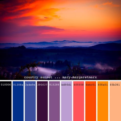 Mary-Margaret Marx on X: "#country #sunset ... #marymargaretmarx #color #colors #colour #colours #colorpalette #colorpalettes #colourpalette #palette #palettes #paintpalette #paintpalettes #colorful #designinspiration #colorinspiration #hexcode #dusk #mountains #horizon #sky #mmarx https://t.co/QfXuTlN7Ro https://t.co/LJaaOmWAfJ" / X Orange Mountains, Sunset Color Palette, Country Sunset, Horizon Landscape, Dusk Sky, Sunrise Colors, Landscape Blue, Orange Color Palettes, House Logo Design