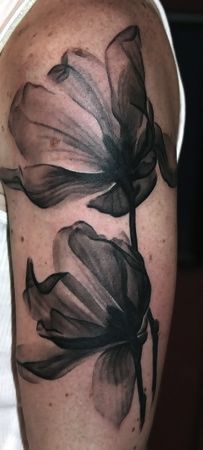 Beautiful magnolia tattoo. Magnolia Tattoo, Sanskrit Tattoo, Buddha Tattoos, Grey Tattoo, Pattern Tattoo, Sumi E, Skin Art, Piercing Tattoo, Love Tattoos