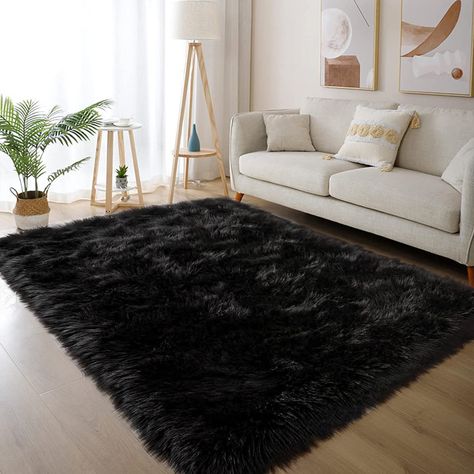 Rug For Dorm, Luxury Room Decor, Fuzzy Rug, Large Living Room Rugs, Faux Sheepskin Rug, Faux Fur Rug, Solid Color Rug, Fur Rug, Plush Area Rugs