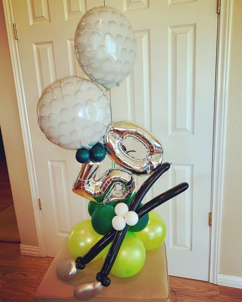 Balloons Bouquet, 40 Balloons, Balloon Bouquet Diy, Balloon Designs, Lacrosse Boys, Its A Boy Balloons, Sports Decor, Balloon Arrangements, Sports Decorations