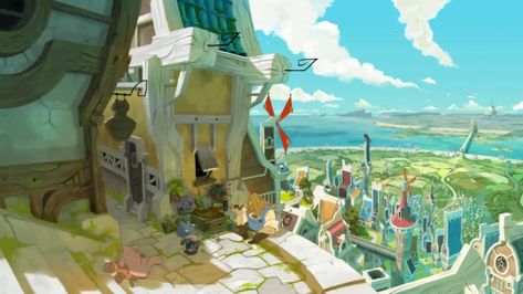 dofus-livre-1-julith-2015-(2) Adorable Drawings, Game Google, Environment Art, Fantasy City, Landscape Scenery, Fantasy Art Landscapes, Animation Background, Visual Development, Environment Design