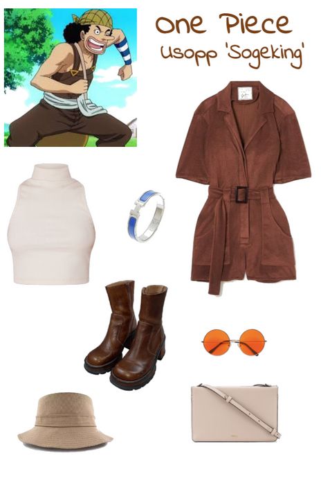 Anime Cosplay Outfits, One Piece Usopp, Disney Character Outfits, Chic Black Outfits, Easy Cosplay, One Piece Cosplay, Character Inspired Outfits, Fashion Goals, Anime Inspired Outfits