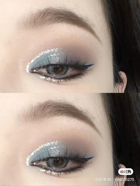 Monolid Makeup, Concert Makeup, Silver Eyeshadow, Rhinestone Makeup, Glitter Eye Makeup, Swag Makeup, Eye Makeup Pictures, Ethereal Makeup, Pinterest Makeup