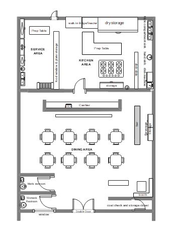 Restaurants Floor Plan Design, Restaurant Kitchen Design Layout Floor Plans, Restaurant Plans Layout, Floor Plan For Restaurant, Cafe Kitchen Floor Plan, Cafe Seating Arrangement, Fast Food Floor Plan, Fast Food Restaurant Floor Plan, Bar Floor Plan Layout