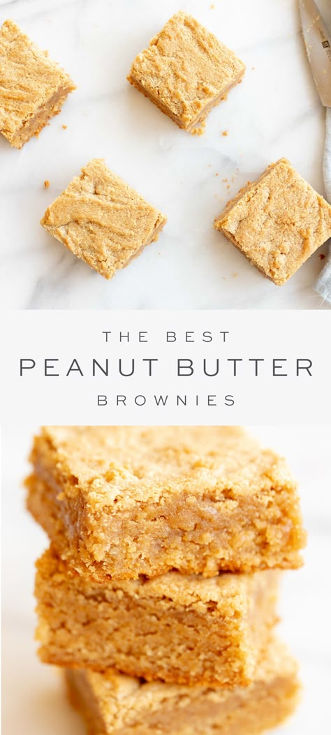 Peanut Butter Brownies Recipe, Butter Brownies, Julie Blanner, Peanut Recipes, Lost 100 Pounds, Peanut Butter Desserts, Best Peanut Butter, Peanut Butter Brownies, Easy Peanut Butter