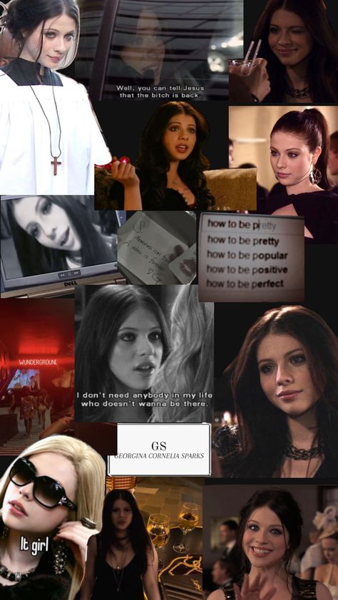 Gossip girl character Georgina spark had a antagonist personality and was always looking ways to create problems for everyone else Georgina Gossip Girl, Blair Waldorf Aesthetic, Georgina Sparks, Jenny Humphrey, Vision Board Wallpaper, Girl Character, Ethereal Makeup, + Core + Aesthetic, Girls Characters