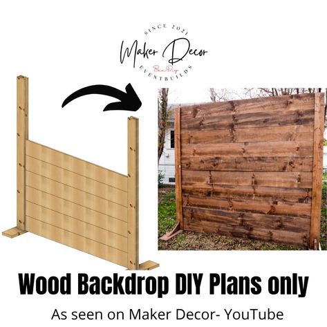 Wood Backdrop PLANS With Measurements DIGITAL DOWNLOAD these | Etsy Foldable Backdrop, Diy Backdrop Stand, Pallet Backdrop, Wooden Backdrops, Diy Photo Backdrop, Booth Backdrops, Build Yourself, Wood Backdrop, Backdrop Wedding