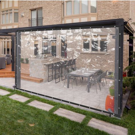 YYBUSHER Outdoor Durable Clear Awning Patio PVC Curtain Waterproof White & Reviews | Wayfair Clear Awning, Hydrostatic Pressure, Pvc Curtain, Water Rain, Play Structures, Canopy Curtains, Patio Enclosures, Fencing & Gates, Door Awnings