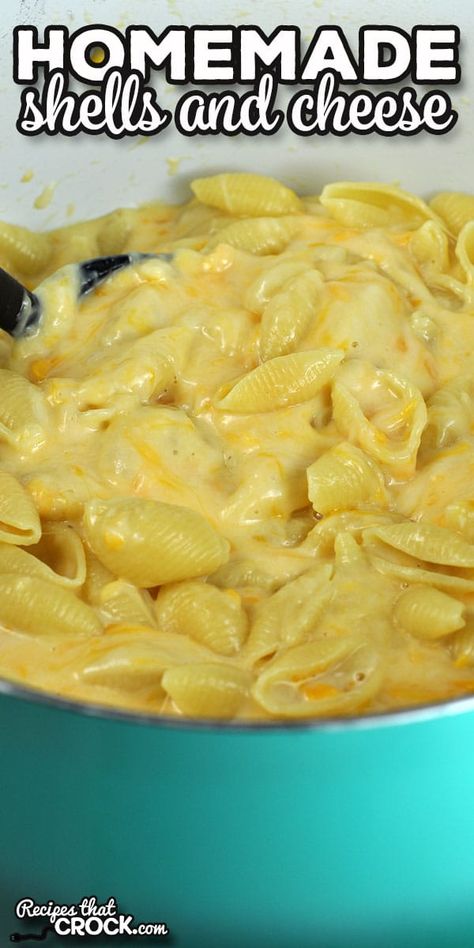 If you are looking for the ultimate Homemade Shells and Cheese recipe, I have just the recipe for you! This recipe is a crowd pleaser for sure. via @recipescrock Homemade Shells And Cheese, Shells And Cheese Recipe, Shells And Cheese, Cheese Stuffed Shells, Stove Top Recipes, Pot Roast Recipes, Cheesy Recipes, Freezer Cooking, Stuffed Pasta Shells