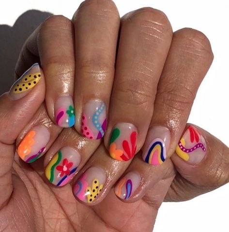 Glastonbury Nail Art, Glastonbury Nails, Glasto Nails, Cat Nail Designs, Cowboy Nails, Summer Nails 2024, Hippie Nails, Summery Nails, Minimal Nails