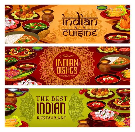 Indian Food Menu, Food Company Logo, Restaurant Indian, Restaurant Ad, Food Logo Design Inspiration, Restaurant Poster, Food Wall Art, Food Banner, Food Logo Design