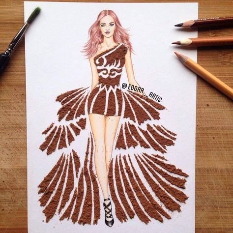 Edgar Artis, Texture Dress, Fashion Illustration Sketches Dresses, Fashion Illustration Dresses, Fashion Illustration Sketches, Illustration Fashion Design, Creative Artwork, Fashion Art Illustration, Fashion Design Drawings