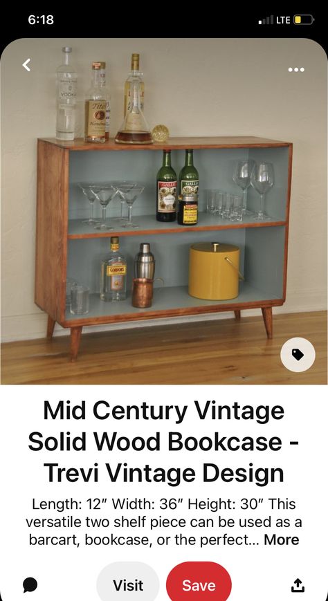 Bourbon Shelf, Mcm Shelf, Mid Century Modern Living Room Design, Solid Wood Bookcase, 70s Home Decor, Mid Century Living Room, Mid Century Modern Living, Mid Century Modern Living Room, Wood Bookcase