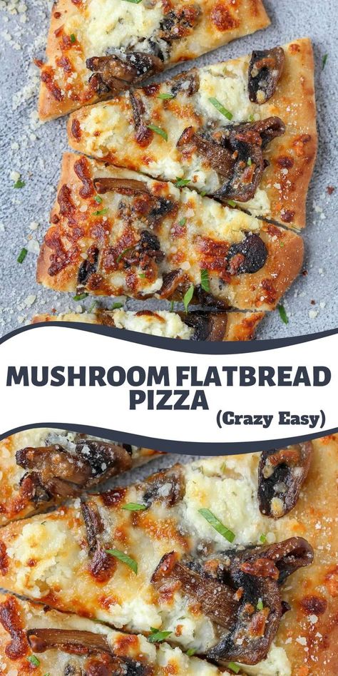 Mushroom Flatbread Recipes, Mushroom Flatbread, Flatbread Toppings, Veggie Flatbread, Flatbread Pizza Recipes, Healthy Pizza Recipes, Naan Pizza, Pizza Recipes Easy, Flatbread Recipes