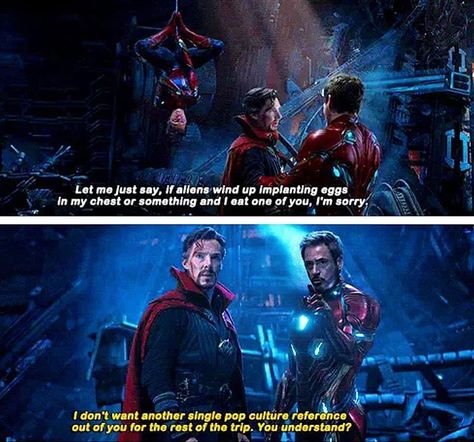 Tony and Stephen are fed up with Peter lol. No more pop culture references Tony Stark X Stephen Strange, Tony And Stephen, Stephen X Tony, Watch Free Movies, Pietro Maximoff, Dc Memes, Dc Movies, Movies And Series, Avengers Memes