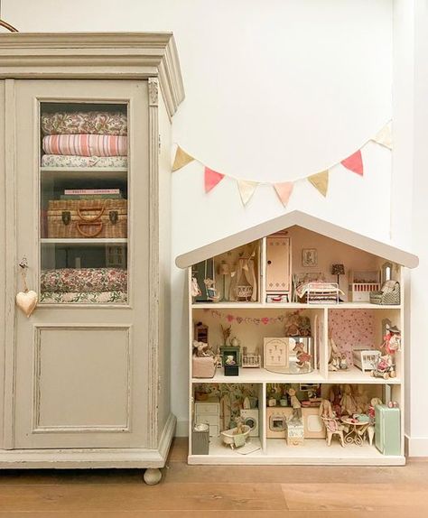 Maileg Doll House, Maileg Dolls, Kids Doll House, Girls Dollhouse, Maileg Mouse, Girls Playroom, Mouse House, Kids Bedroom Inspiration, Diy Doll Miniatures