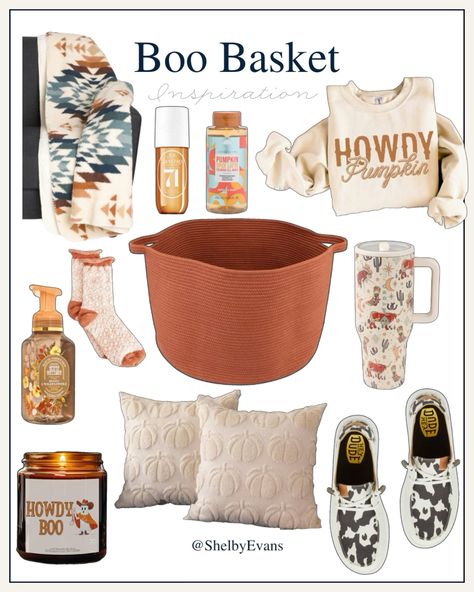 #western #boobasket #boo #halloween #gift #giftguide #autumn #fall Western Themed Gift Baskets, Western Boo Basket, Western Gift Basket Ideas, Western Gift Basket, Fall Gift Baskets, Boo Baskets, Spooky Candy, Halloween Gift Baskets, Baskets Ideas