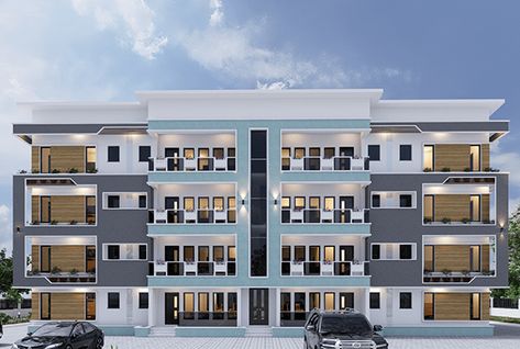 Commercial Design Exterior Buildings, Block Of Flats Architecture, Residential Facade Design, Small Apartment Building Plans, Architecture Apartment, Residential Building Plan, Residential Architecture Apartment, D5 Render, Apartment Designs