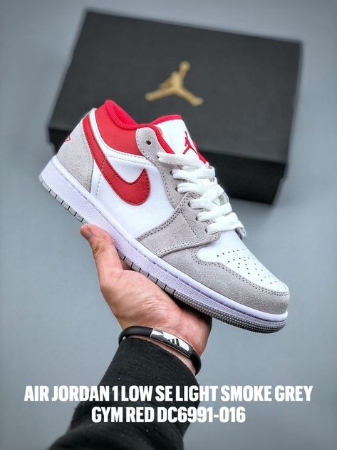 Air Jordan 1 Low SE Light Smoke Grey Gym Red DC6991-016 Air Dior, Jordan 1 Lows, Jordan Grey, Air Jordan 1 Low, Jordan 1 Low, Air Jordan 1, Nike Jordan, Nike Dunks, Nike Air Force Sneaker