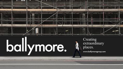 Developer Ballymore looks to align brand with cultural sector | Design Week Construction Site Signage, Creative Copywriting, Construction Fence, Hoarding Design, Property Branding, Construction Branding, Construction Signs, Billboard Design, Environmental Graphic Design