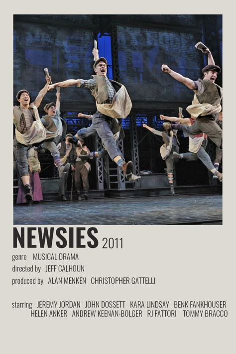 Broadway Musicals To Watch List, Newsies The Musical, Newsies Poster, Musicals Posters, Newsies Aesthetic, Newsies Musical, Newsies Broadway Cast, Broadway Musicals Posters, Musical Theatre Posters