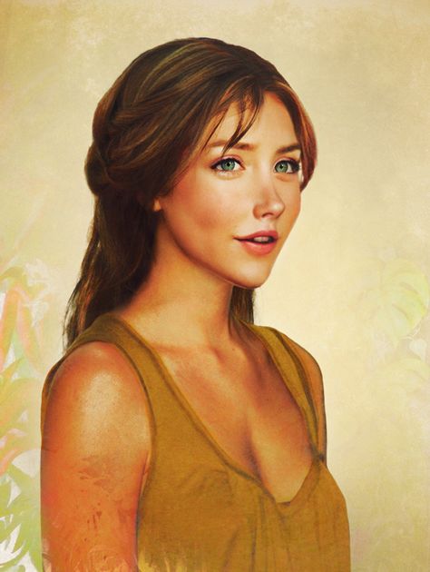 Realistic Disney Characters - Jane Disney Princess Real Life, Principe Eric, Realistic Disney Princess, Real Life Disney Characters, Prince Naveen, Tarzan And Jane, Jane Porter, Karakter Disney, Flynn Rider