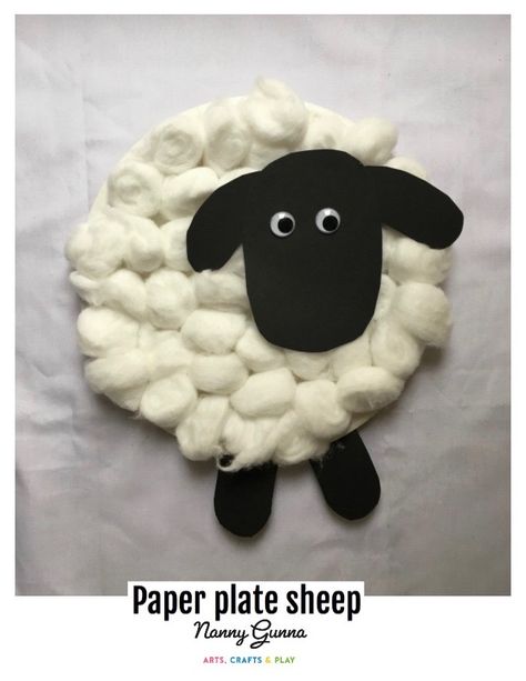 Paper Plate Sheep, Sheep Template, Cotton Ball Crafts, Flower Making Crafts, Farm Animal Crafts, Sheep Crafts, Paper Craft Ideas, Farm Crafts, Animal Crafts For Kids