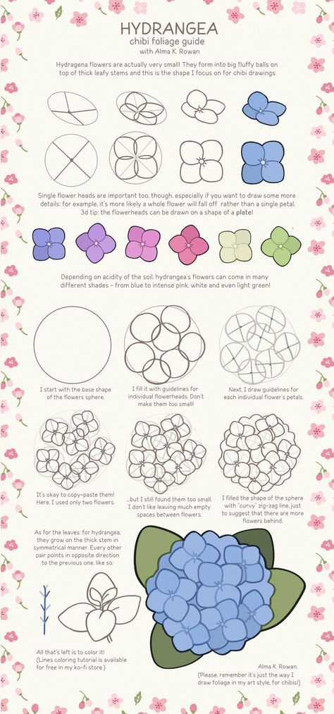 Trin For Trin Tegning, Make Flowers, Flower Drawing Tutorials, Digital Art Beginner, Digital Painting Tutorials, Art Tutorials Drawing, Digital Art Tutorial, Art Studies, Types Of Flowers