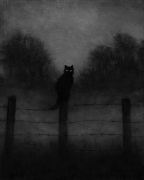 Nyctophobia Art, Damian Core, Walpapers Cute, Cat Dark, Creepy Cat, Söt Katt, Charcoal Art, Gothic Aesthetic, Dark Art Illustrations