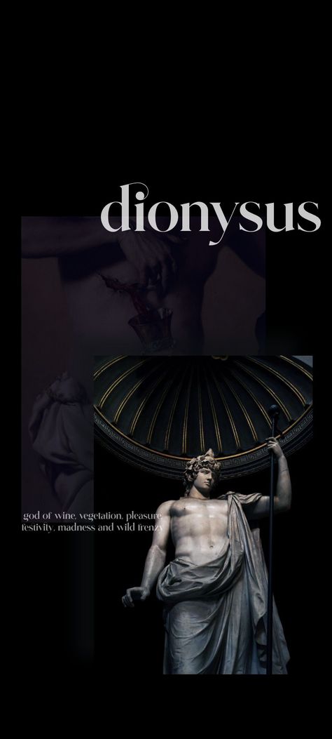 God of wine, Dionysus, aesthetic wallpaper Dionysus Aesthetic Wallpaper, Dionysus Wallpaper, Dionysus Aesthetic, Dionysus God, Greek Myths, Greek Gods, Aesthetic Wallpaper, Aesthetic Wallpapers, Science