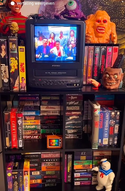 Vhs Room, Ellie Addis, Vhs Tv, Horror Room, Immaculate Vibes, Movie Nerd, Physical Media, 90s Halloween, Nostalgia Core