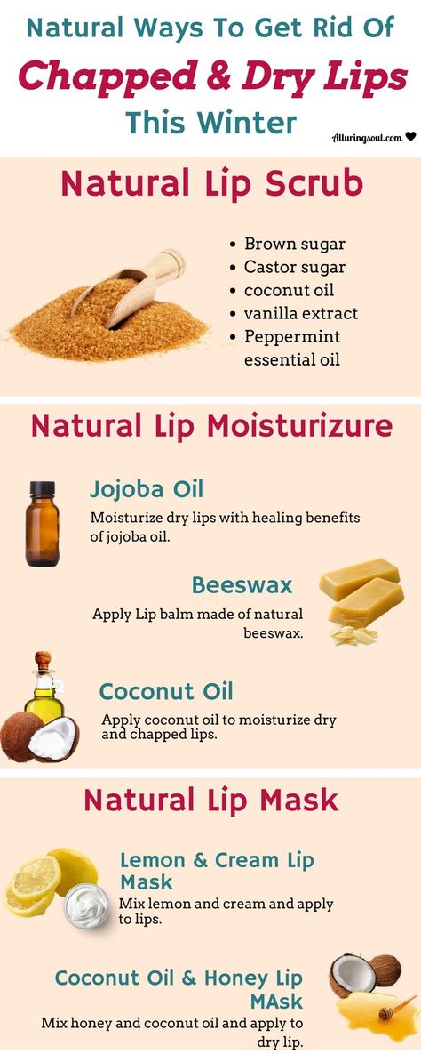 Help your dry and chapped lips with these natural remedies. It moisturizes dry lips and make them soft. Chapped Lips Remedy, Jojoba Oil Benefits, Natural Lip Scrub, Apply Coconut Oil, Lip Care Routine, Lip Scrubs, Cream For Dry Skin, Dry Skin Care, Natural Lip