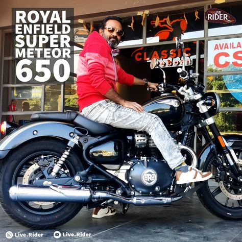 Super Meteor 650 by Royal Enfield a perfect cruiser motorcycle. Royal Enfield Super Meteor 650, Super Meteor 650, Enfield Motorcycle, Cars Luxury, Cruiser Motorcycle, Royal Enfield, First Impression, Vintage Cars, Luxury Cars