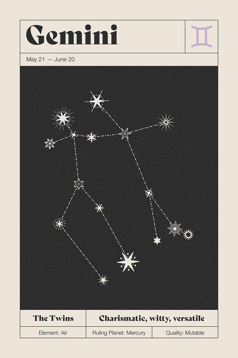 Gemini Star Constellation Art Print | Zodiac Constellation Wall Art | Neutral Decor | Astrology Poster | Celestial Artwork | Printable Art | Instant Digital Download Astrology Art Gemini, Gemini Poster Aesthetic, Constellation Tattoo Gemini, Gemini Star Constellation Tattoo, Gemini Constellation Art, Gemini Constellation Tattoo, Gemini Star Constellation, Constellations Art, Gemini Poster