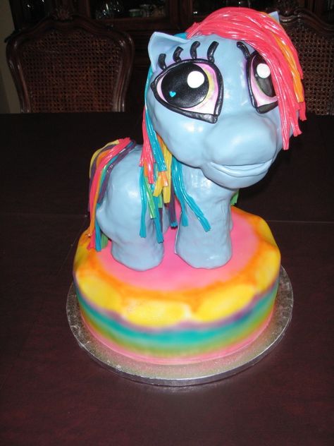 Rainbow Dash Cake, My Little Pony Rainbow Dash, My Little Pony Cake, Pony Cake, Cake Central, Cake Inspo, Cute Snacks, Rice Crispy Treats, Crispy Treats