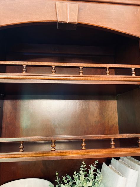 Kitchen Cabinet Update, Honey Oak Trim, Shelf Rail, Cabinet Update, Venetian Gold Granite, Cabinet Trim, Plate Shelves, Antique Shelves, Above Cabinets