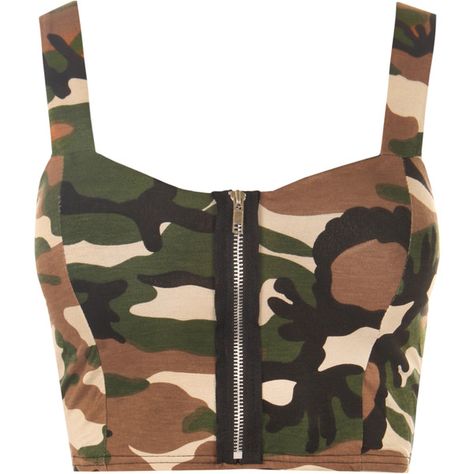 Camouflage Sleeveless Bralet ($19) ❤ liked on Polyvore featuring tops, shirts, crop, crop top, green, army green top, army shirt, bralette tops and army crop top Camo Crop Top, Shirts Crop Tops, Bralet Tops, Shirts Crop, Camo Shirt, Army Camouflage, Camo Top, Strappy Crop Top, Batik Shirt