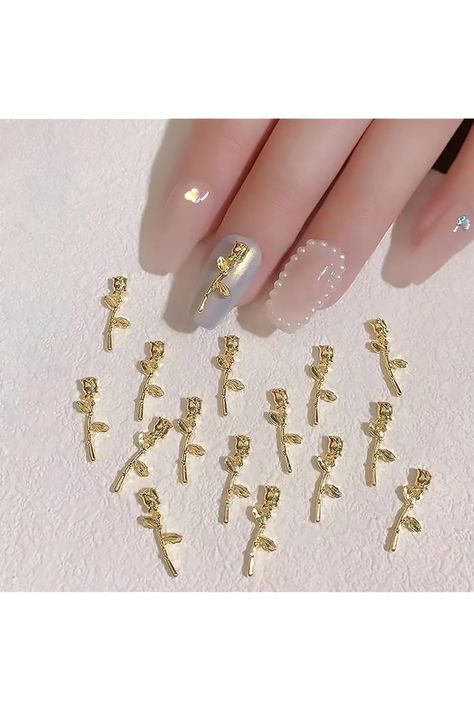 140Pcs Rose Nail Charms 3D Flower Charm for Nails Decor Gold Sliver Romantic Flowers Nails Charm Vintage Metal Alloy Floral Nail Art Charm Nail Gems for Women Girls Nail Manicure DIY Craft Jewelry Nails Charm, Charm Nail, Jewelry Ad, Flowers Nails, Nail Gems, Floral Nail, Manicure Diy, Floral Nail Art, Rose Nails