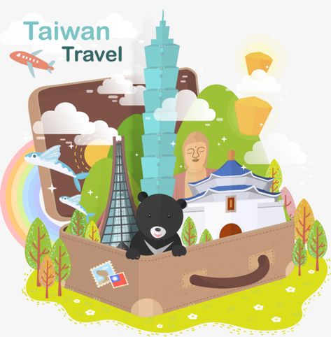 Taiwan Map, Red Lantern Chinese, Chinese Icon, Map Clipart, Travel Brochure Design, Taipei Travel, Tourism Design, Map Creator, Cartoon Birds