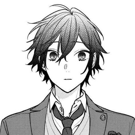 Miyamura And Hori, Miyamura Horimiya, Miyamura Izumi, Izumi Miyamura, Anime Wall Prints !!, Solo Pfp, Unlikely Friends, Korean Anime, Black And White Stickers