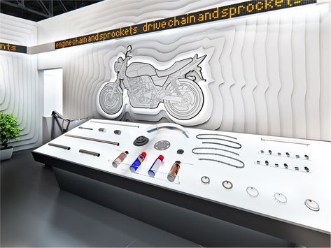 106 on Behance Motorcycle Showroom Design, Automobile Exhibition, Exhibit Design Inspiration, Bike Display, Bike Showroom, Car Exhibition, Museum History, Concert Stage Design, Trade Show Design