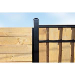 3 in. x 3 in. x 8 ft. Black Powder Coated Aluminum Fence Post Includes Post Cap No Dig Privacy Fence, Slip Fence, Horizontal Fencing, Post Fence, Steel Fence Panels, Steel Fence Posts, Yard Remodel, Metal Fence Posts, Fence Pickets