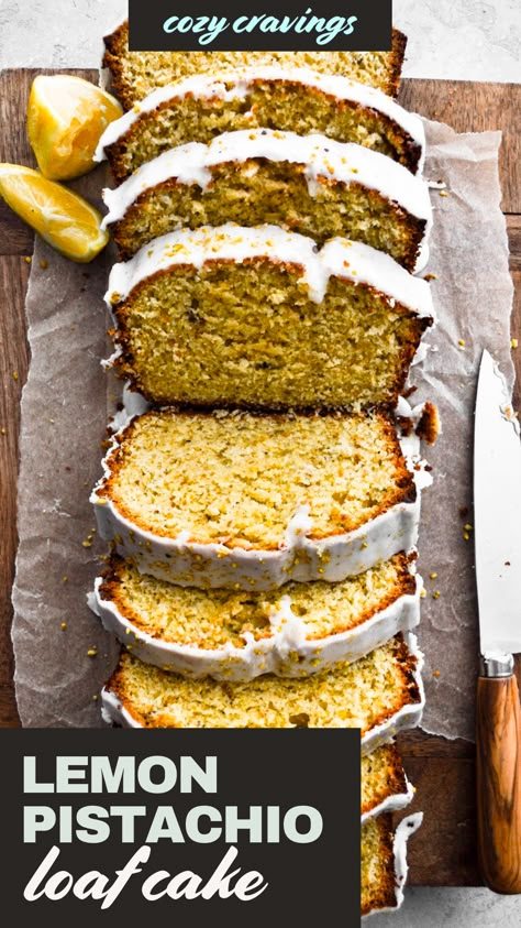 Lemon Olive Oil Pistachio Cake, Pistachio Lemon Loaf, Pistachio Carrot Cake, Fall Lemon Desserts, Pistachio Lemon Cake, Pistachio Loaf Cake, Pistachio Coffee Cake, Pistachio Pound Cake, Pistachio Loaf