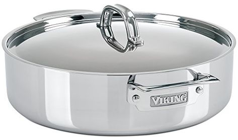 Viking 3-Ply Stainless Steel Casserole Pan, 6.4 Quart Searing Meat, Induction Oven, Casserole Pan, Pot Set, Stainless Steel Cookware, Kitchen Equipment, Cookware Set, Serving Set, Ceramic Pot