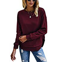 Check this out on Amazon Maroon Sweatshirt, Pocket Blouse, Red Sweatshirt, Pockets Fashion, Cropped Pullover, Round Neck Sweatshirts, Women Long Sleeve Tops, Long Sleeve Sweatshirt, Long Sleeve Sweatshirts