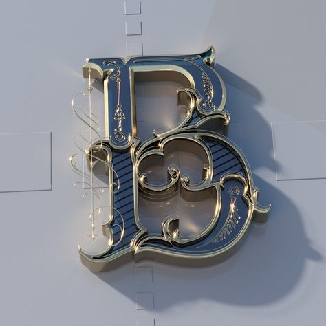 Hand Lettering in 3D on Behance 3d Cnc, Alphabet Poster, Vintage Lettering, Signage Design, Vector Artwork, Tattoo Lettering, Letter B, Letter Art, Typography Logo