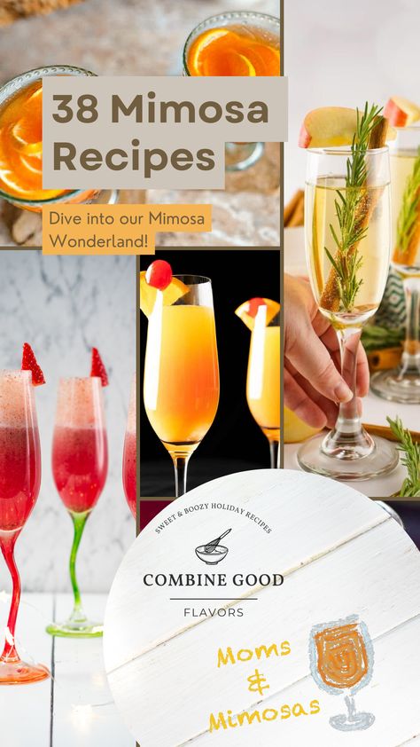 Get ready to raise a glass to National Mimosa Day on May 16! This special occasion calls for something extra, and we've got you covered with 35 innovative mimosa recipes that will transform your celebrations into unforgettable experiences. Discover a new twist on the classic mimosa, from fruity to floral, and everything in between. Mimosa Ideas Brunch Recipes, Unique Mimosa Ideas, Sunrise Mimosa Recipe, Mimosa Recipe Fall, Mimosa Flavor Ideas, Unique Mimosas, Fun Mimosas, Mimosa Flavors, Mimosa Ideas